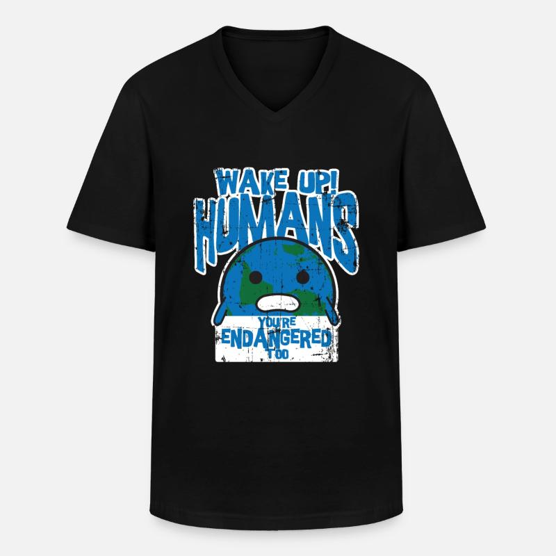 Klimawandel - Männer-T-Shirt mit V-Ausschnitt - Schwarz