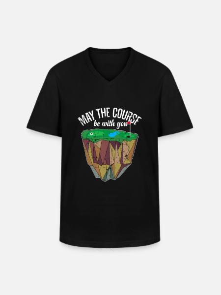 Golf Course Golf Golfball - Men's V-Neck T-Shirt - black