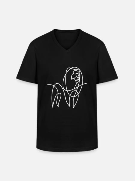 Lion A line - Men's V-Neck T-Shirt - black