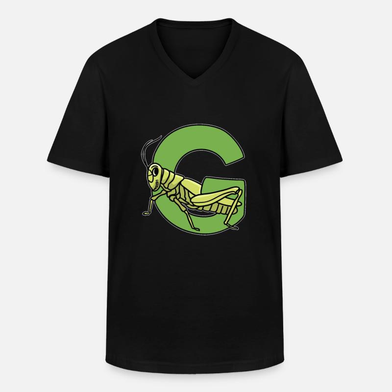 Heuschrecke - Männer-T-Shirt mit V-Ausschnitt - Schwarz