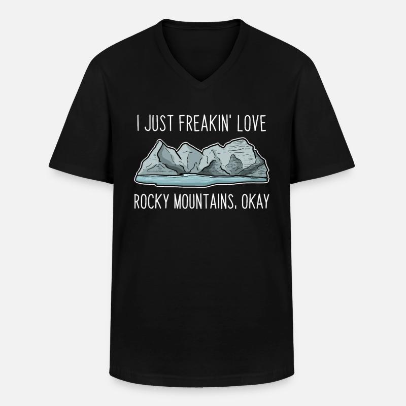Rocky Mountains - Männer-T-Shirt mit V-Ausschnitt - Schwarz