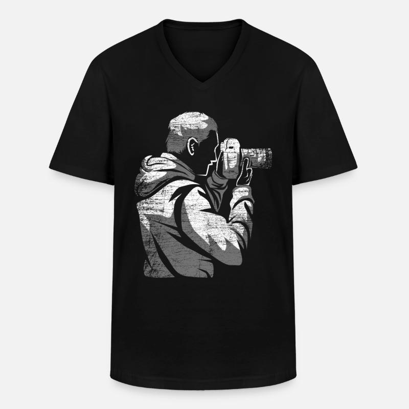 Fotograf Kamera Geschenk - Männer-T-Shirt mit V-Ausschnitt - Schwarz