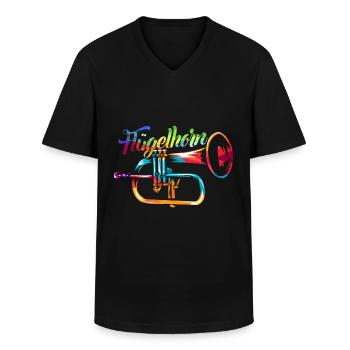 Flügelhorn Geschenk - Männer-T-Shirt mit V-Ausschnitt - Schwarz - Vorne - AI Model Male 178 dark (178cm)