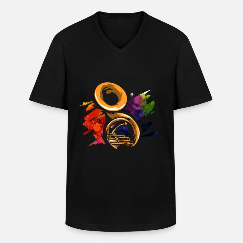 Sousaphon Tuba Geschenk - Männer-T-Shirt mit V-Ausschnitt - Schwarz