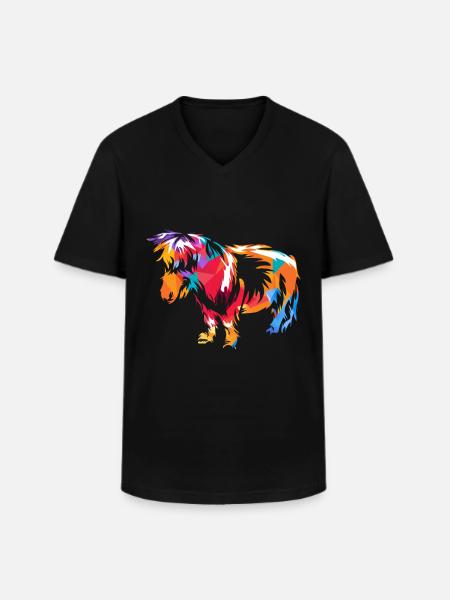 Shetland pony - Men's V-Neck T-Shirt - black