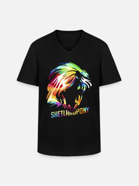 Shetland pony - Men's V-Neck T-Shirt - black