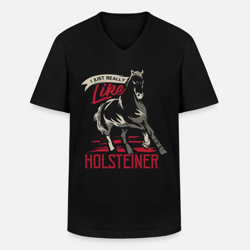 Holsteiner Pferd - Männer-T-Shirt mit V-Ausschnitt - Schwarz