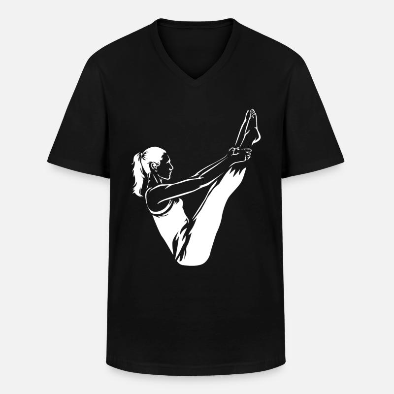 Pilates - T-shirt col V Homme - noir