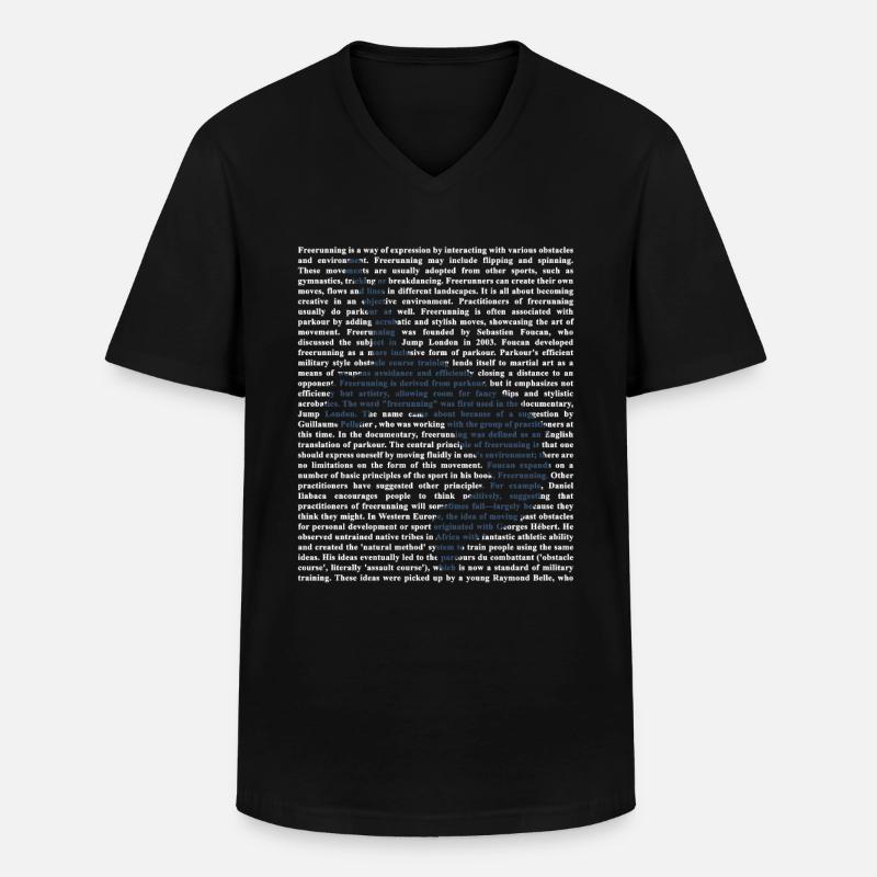 Freerunning - Männer-T-Shirt mit V-Ausschnitt - Schwarz
