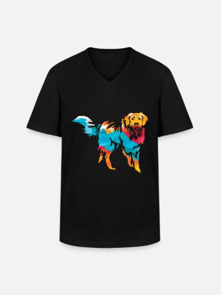 Hovawart - Men's V-Neck T-Shirt - black