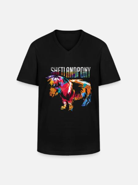 Shetland pony - Men's V-Neck T-Shirt - black