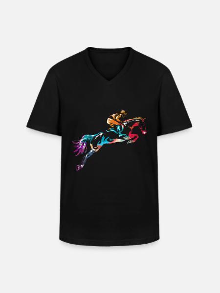 Eventing - Men's V-Neck T-Shirt - black