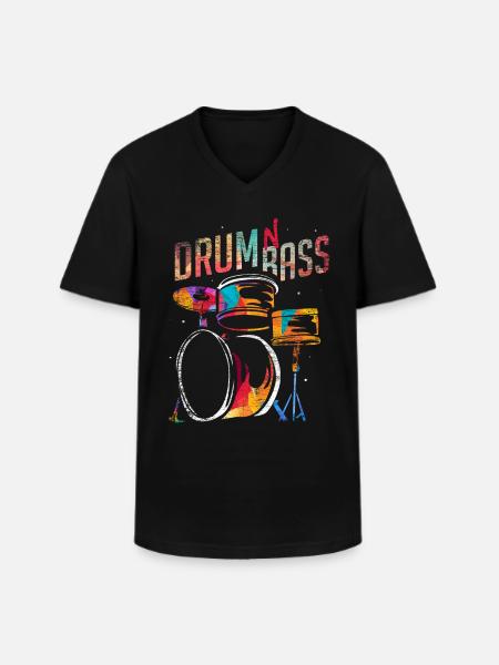 Drum and bass - Men's V-Neck T-Shirt - black