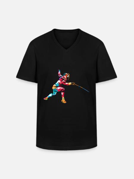 Fecht Geschenk - Männer-T-Shirt mit V-Ausschnitt - Schwarz