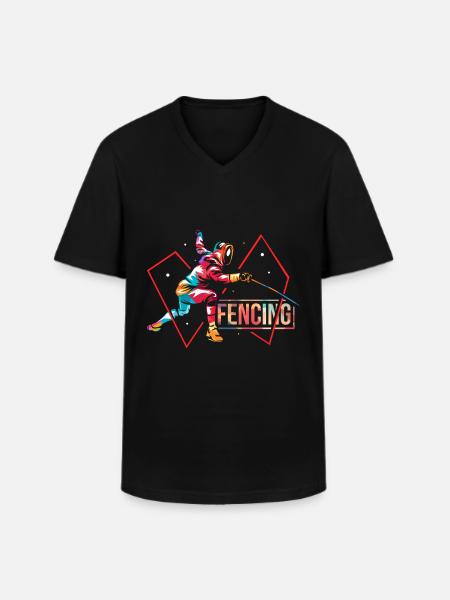 Fecht Geschenk - Männer-T-Shirt mit V-Ausschnitt - Schwarz