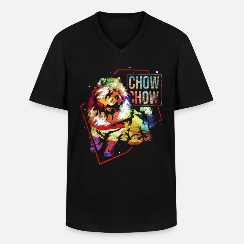 Chow Chow Geschenk - Männer-T-Shirt mit V-Ausschnitt - Schwarz