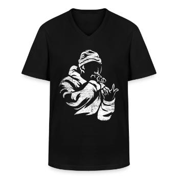 Rap Hip Hop Cadeau - T-shirt col V Homme - noir - Devant - AI Model Male 178 dark (178cm)