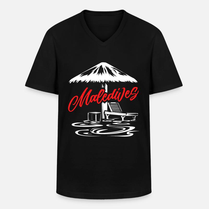 Malediven - Männer-T-Shirt mit V-Ausschnitt - Schwarz
