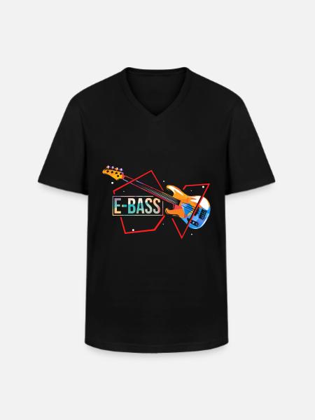 Basse électrique - T-shirt col V Homme - noir