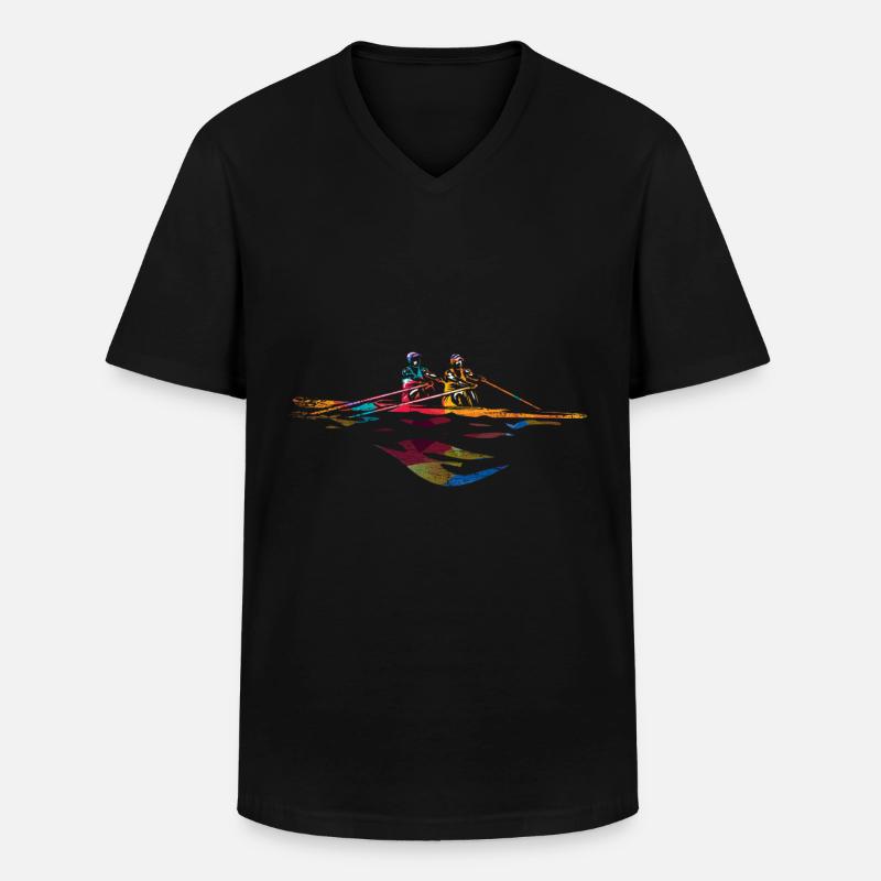 Rudern Geschenk - Männer-T-Shirt mit V-Ausschnitt - Schwarz