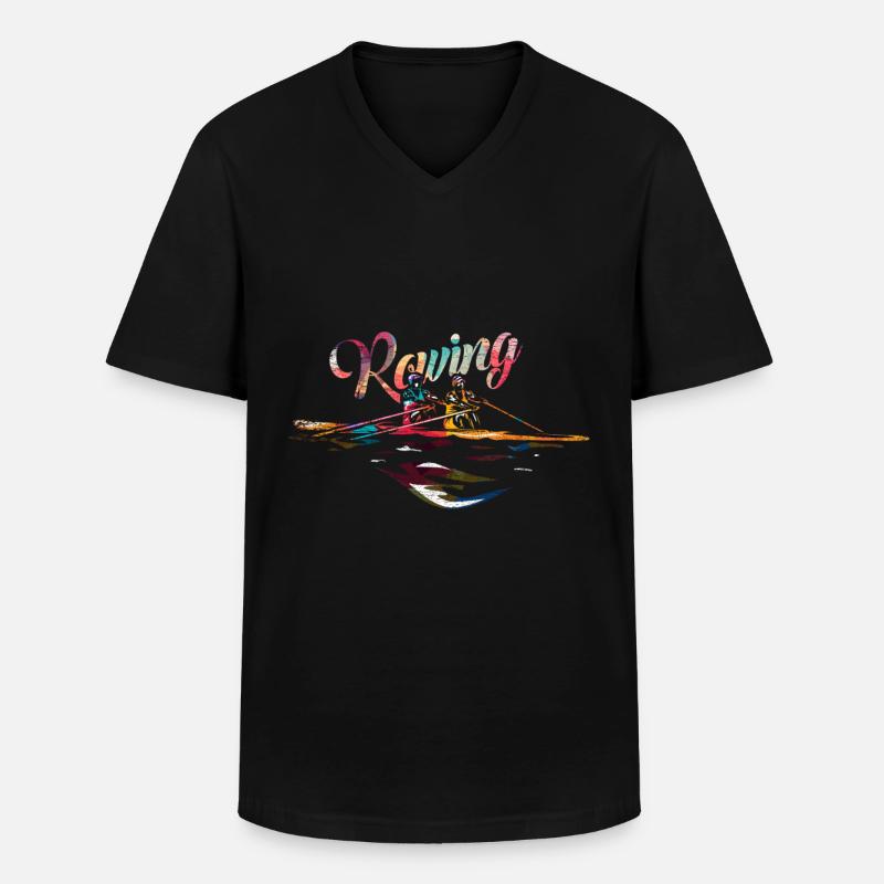 Rudern Geschenk - Männer-T-Shirt mit V-Ausschnitt - Schwarz