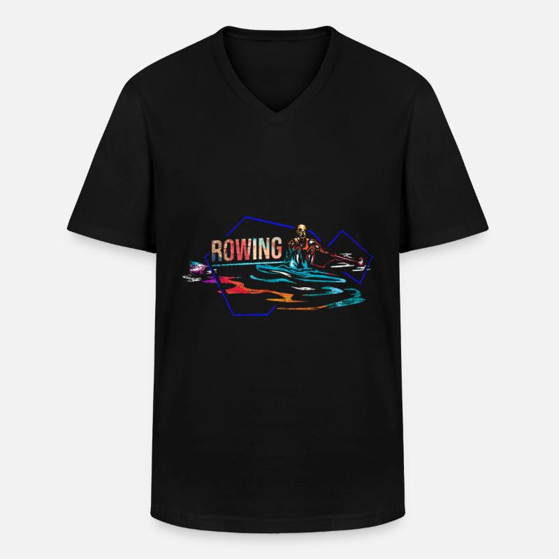 Rudern Geschenk - Männer-T-Shirt mit V-Ausschnitt - Schwarz