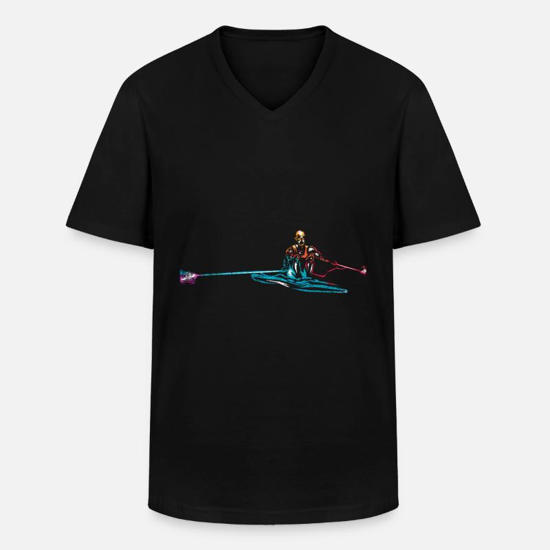 Rudern Geschenk - Männer-T-Shirt mit V-Ausschnitt - Schwarz