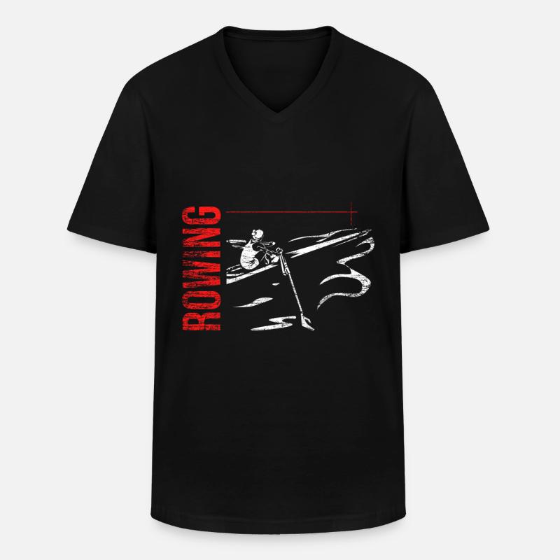 Rudern - Männer-T-Shirt mit V-Ausschnitt - Schwarz