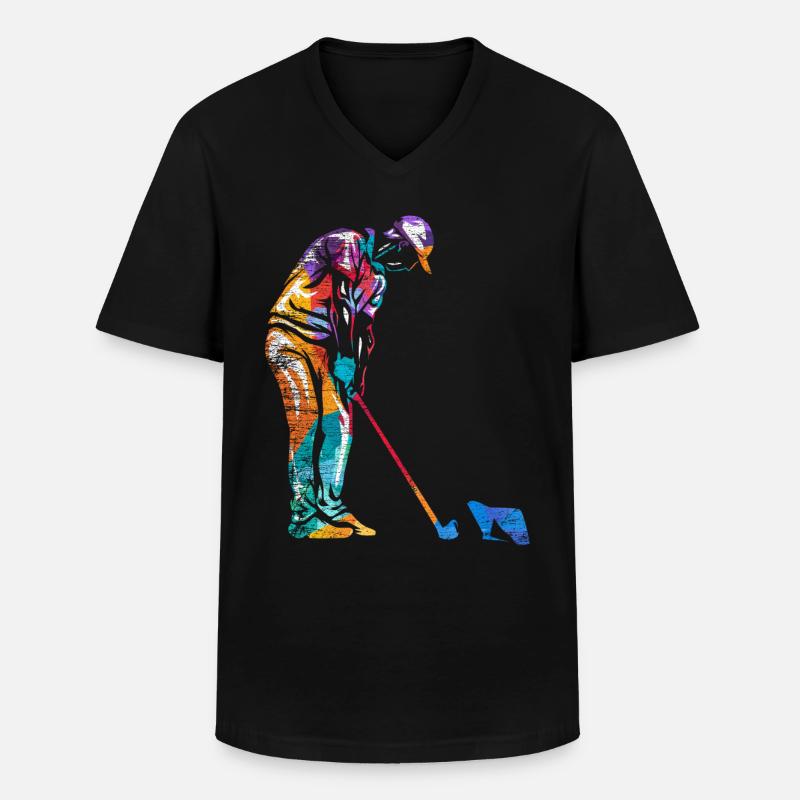 Minigolf Geschenk - Männer-T-Shirt mit V-Ausschnitt - Schwarz