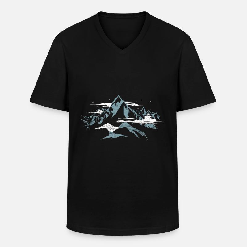 Chomolungma Mount Everest - Männer-T-Shirt mit V-Ausschnitt - Schwarz