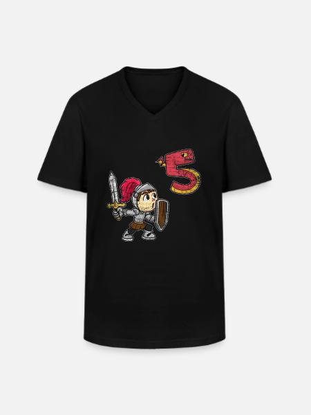 Knights 5th birthday - Men's V-Neck T-Shirt - black