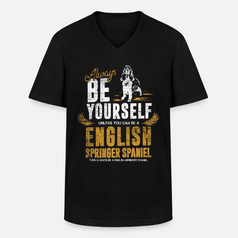 Geschenk English Springer Spaniel - Männer-T-Shirt mit V-Ausschnitt - Schwarz