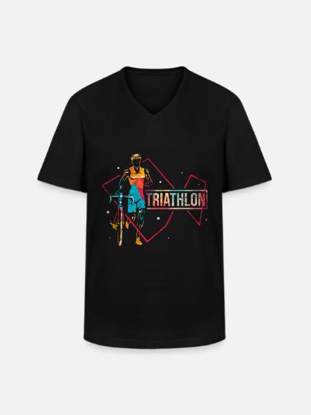 Triathlon Sport - Men's V-Neck T-Shirt - black