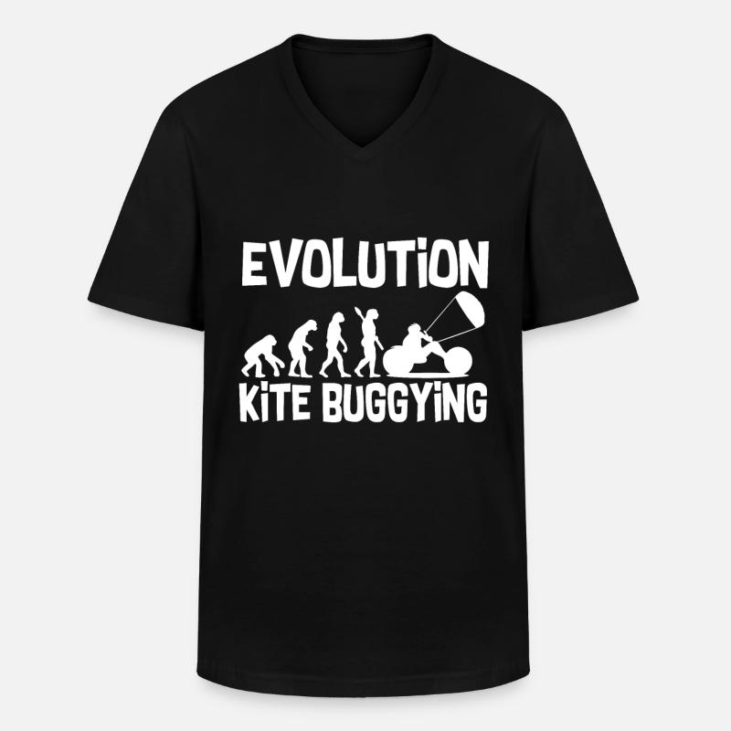 Evolution kite buggying - Men's V-Neck T-Shirt - black