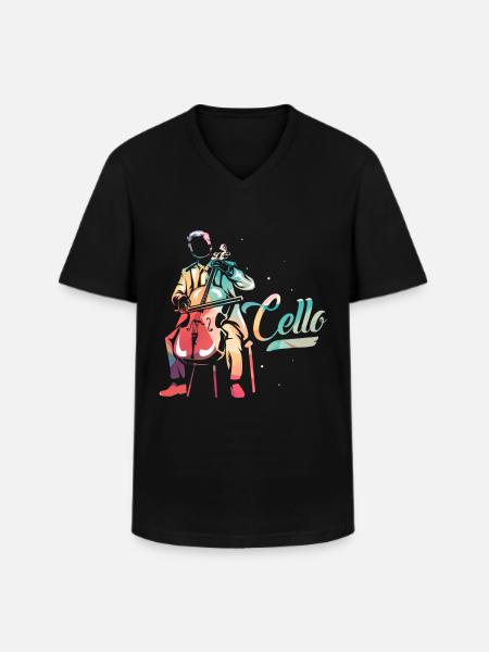 cello - Men's V-Neck T-Shirt - black