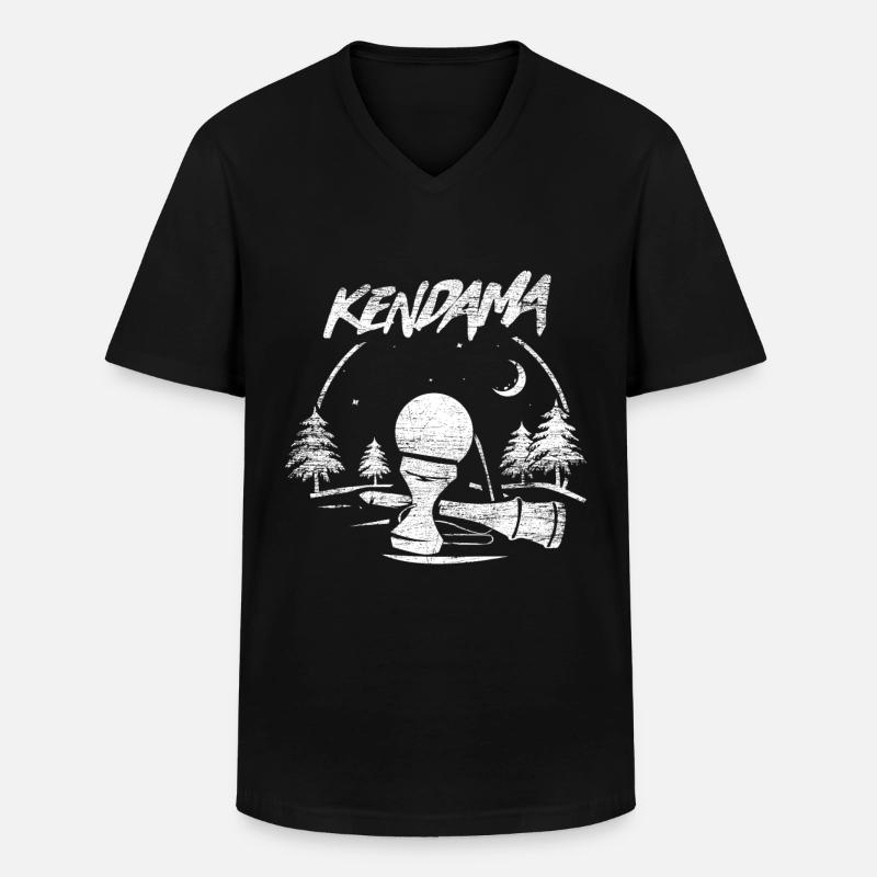 Kendama - Männer-T-Shirt mit V-Ausschnitt - Schwarz