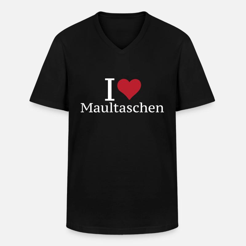Maultasche - Männer-T-Shirt mit V-Ausschnitt - Schwarz