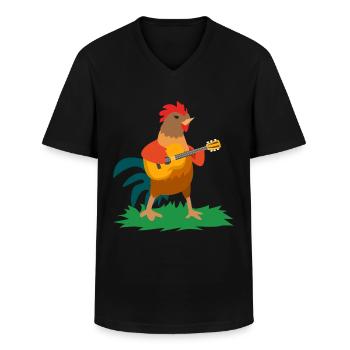 Huhn Gitarre - Männer-T-Shirt mit V-Ausschnitt - Schwarz - Vorne - AI Model Male 178 dark (178cm)