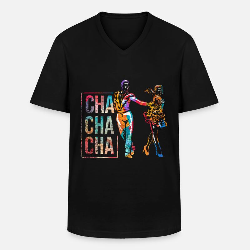 Cha Cha Tanz - Männer-T-Shirt mit V-Ausschnitt - Schwarz