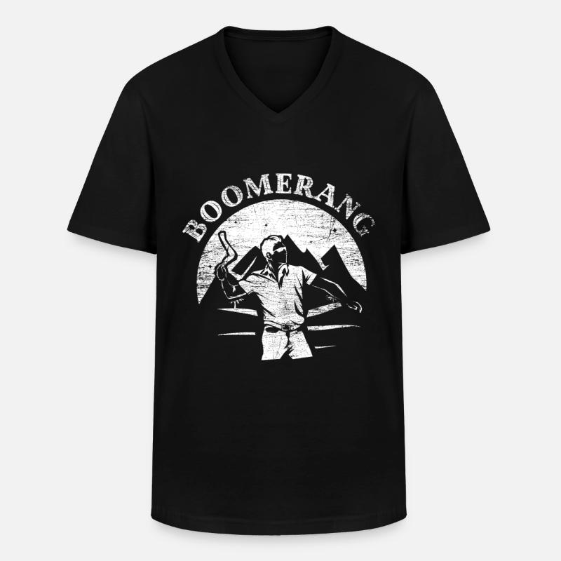 Bumerang - Männer-T-Shirt mit V-Ausschnitt - Schwarz