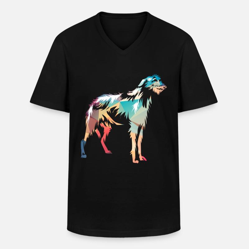 Irischer Wolfshund - Männer-T-Shirt mit V-Ausschnitt - Schwarz
