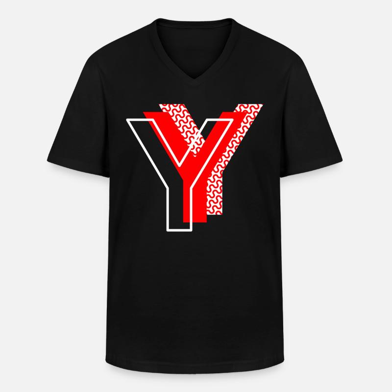 Buchstabe Y - Männer-T-Shirt mit V-Ausschnitt - Schwarz