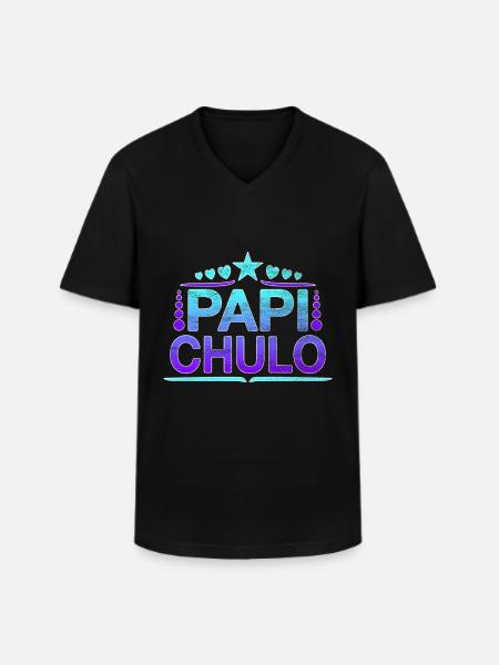 Papi Chulo - Latino Style Design - Men's V-Neck T-Shirt - black