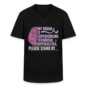 Epilepsy Quote - Men's V-Neck T-Shirt - black - Front - AI Model Male 178 dark (178cm)