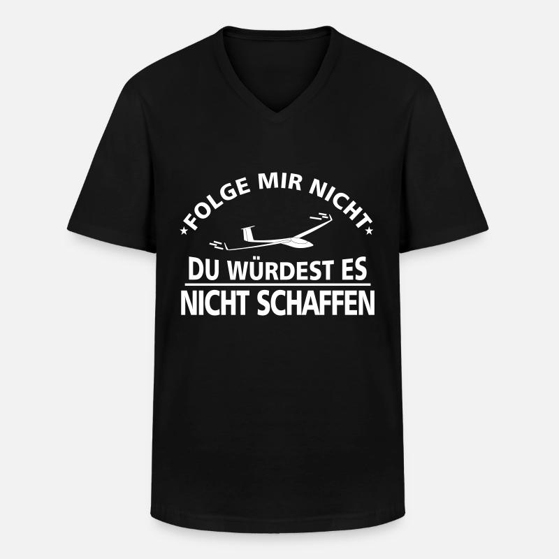 Streckensegelflieger - Männer-T-Shirt mit V-Ausschnitt - Schwarz