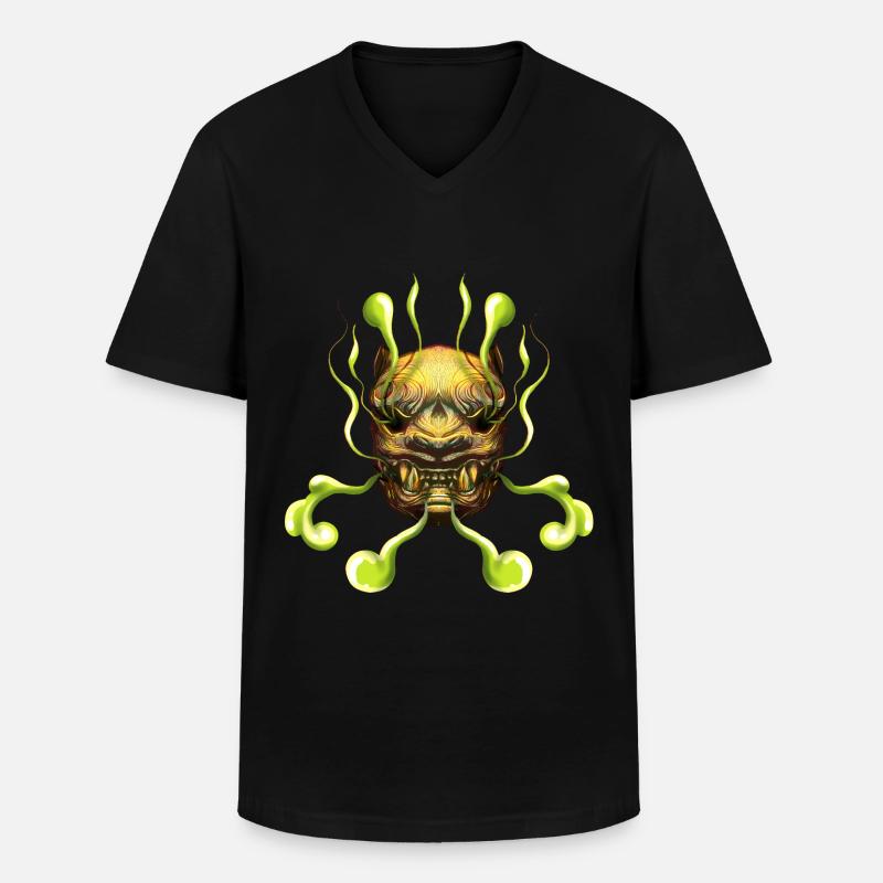Tiger - Männer-T-Shirt mit V-Ausschnitt - Schwarz