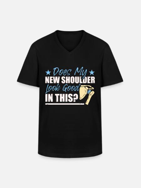 Funny Shoulder Recovery - Men's V-Neck T-Shirt - black