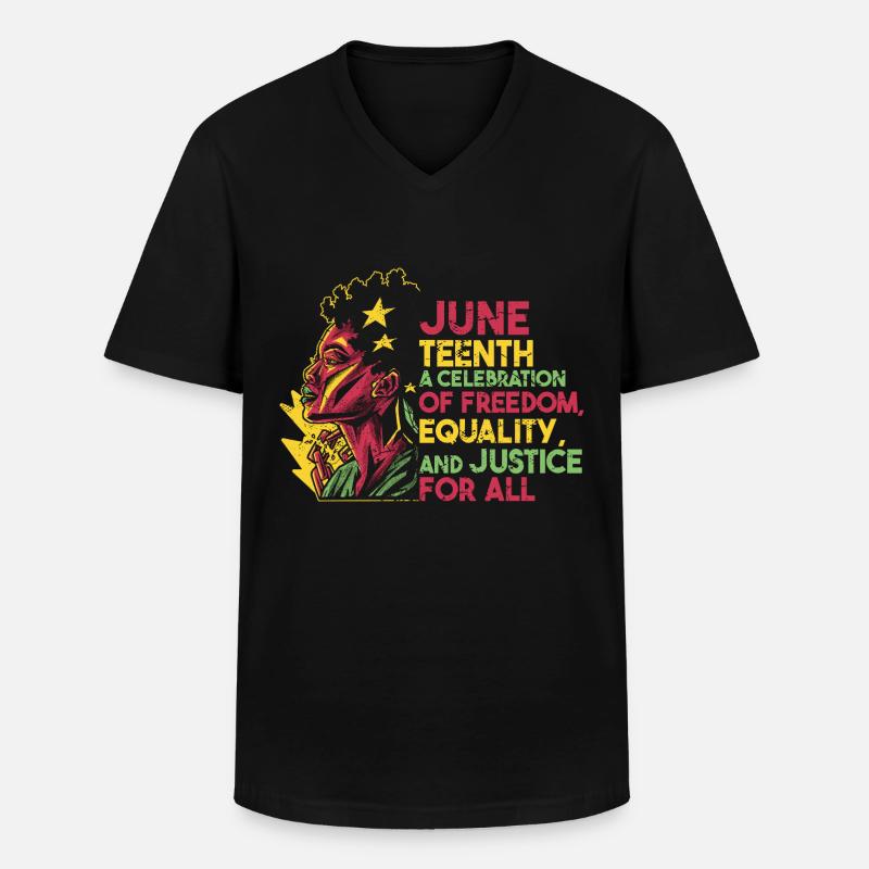 Juneteenth Schwarze Geschichte 19. Juni - Männer-T-Shirt mit V-Ausschnitt - Schwarz