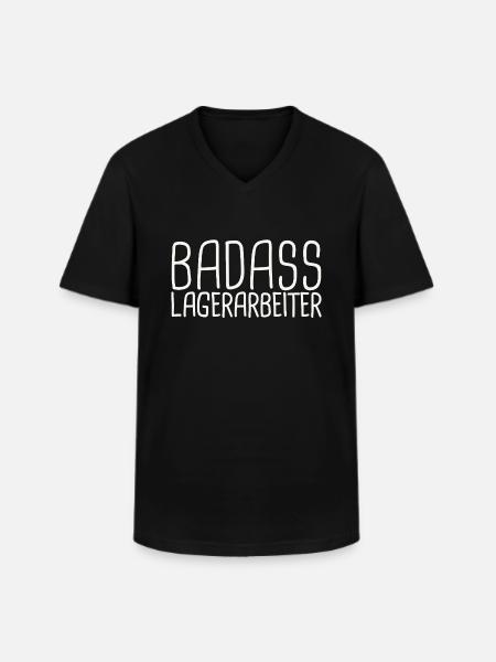 Warehouse Worker Badass - Men's V-Neck T-Shirt - black