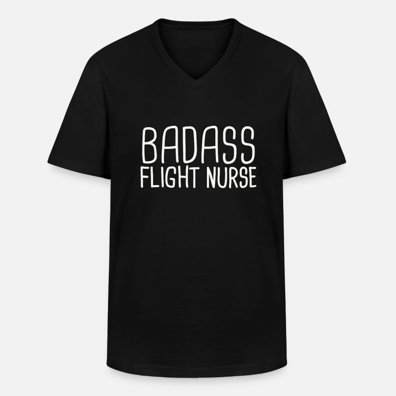 Flight Nurse Badass Luftrettung - Männer-T-Shirt mit V-Ausschnitt - Schwarz